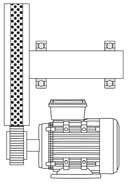 гранулятор с внешним роликом на матрице